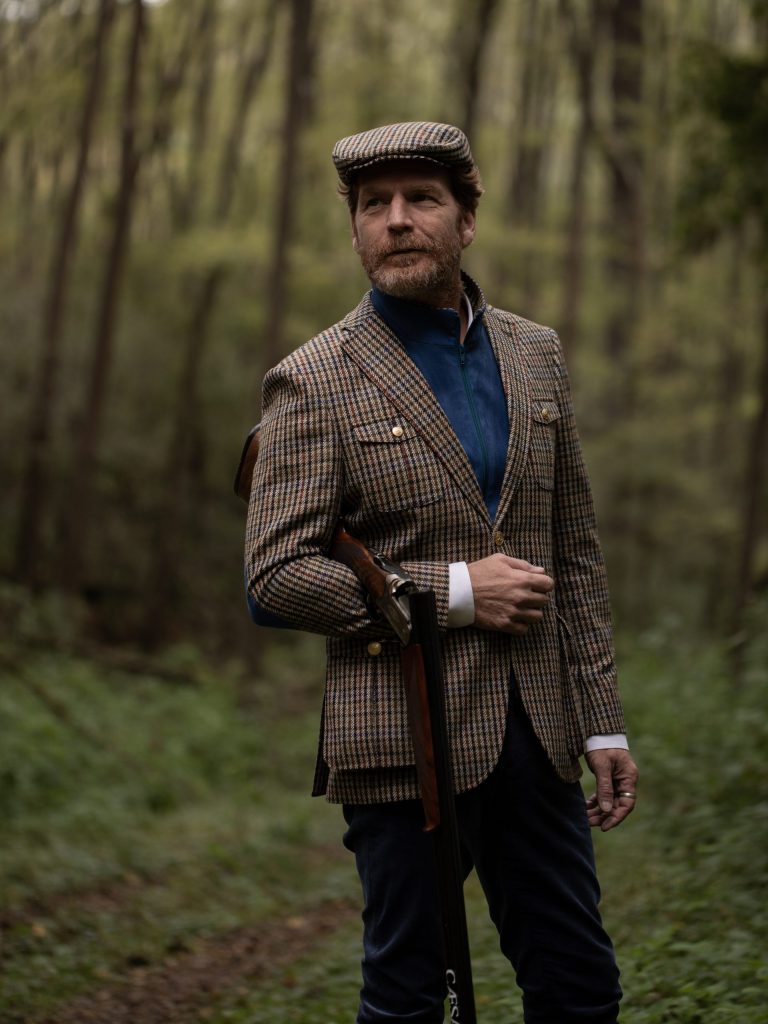 TWEED CHECK JACKET WITH GOLD BUTTONS - Canissi szabóság