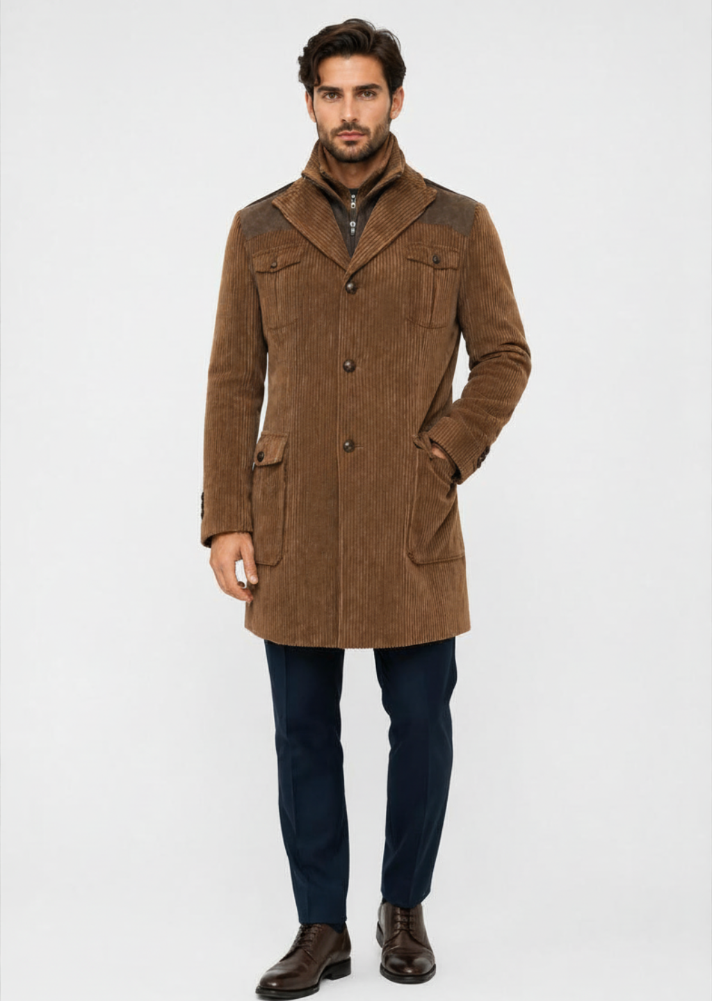 Frederick kabát - barna kordbársony