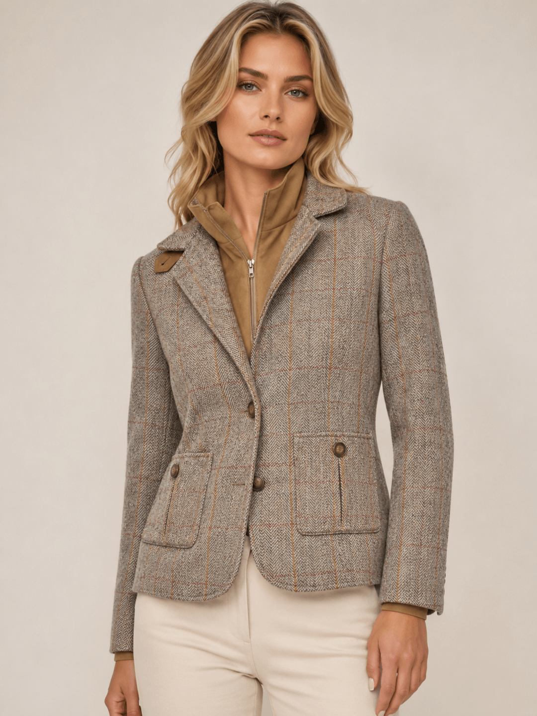 Eleanor tweed blézer - barna