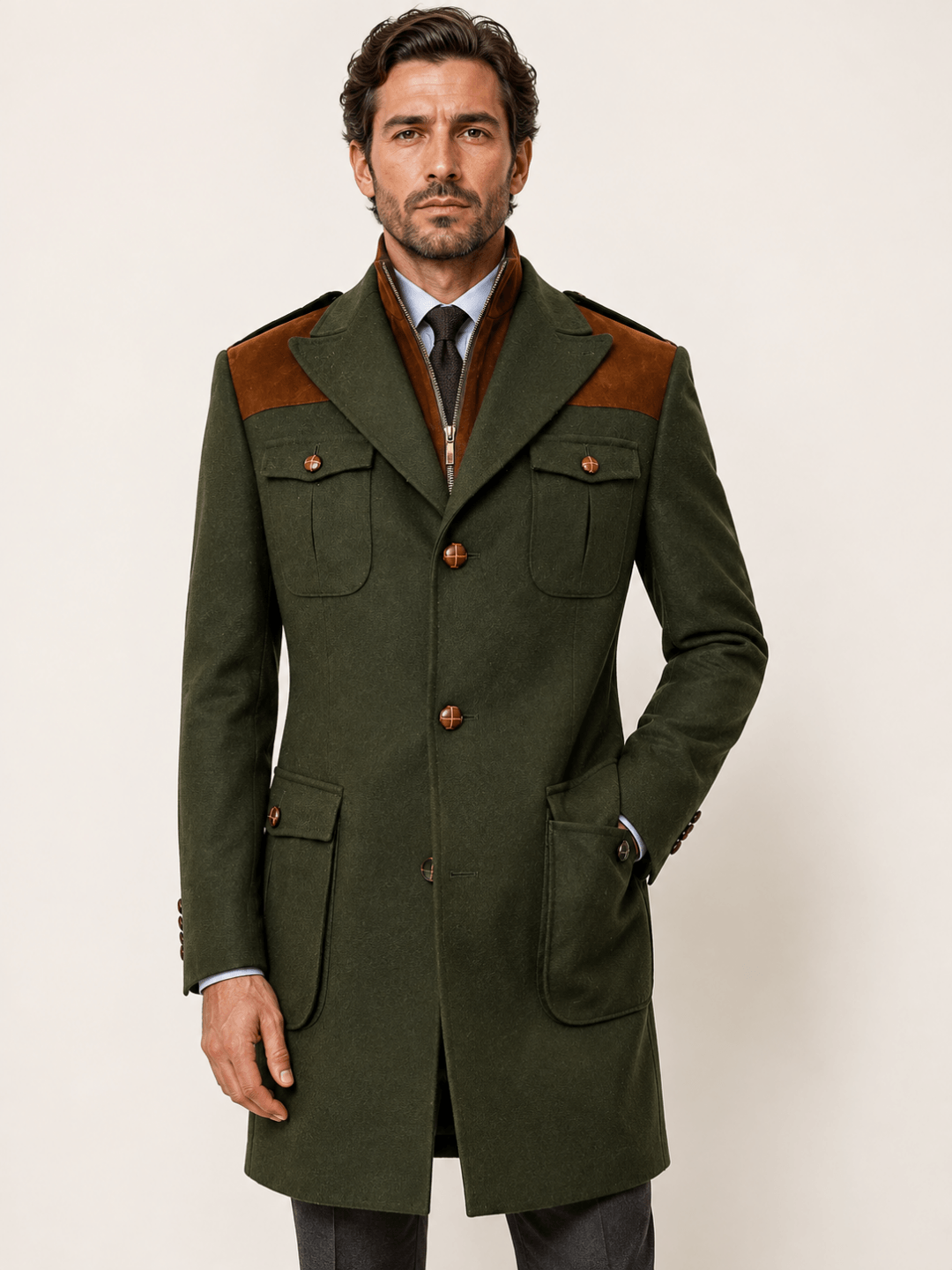 Guseppe tweed kabát - zöld