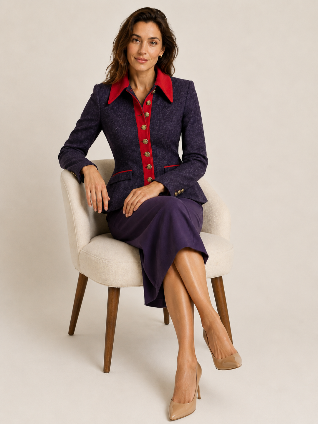 Anasztázia tweed blézer - lila