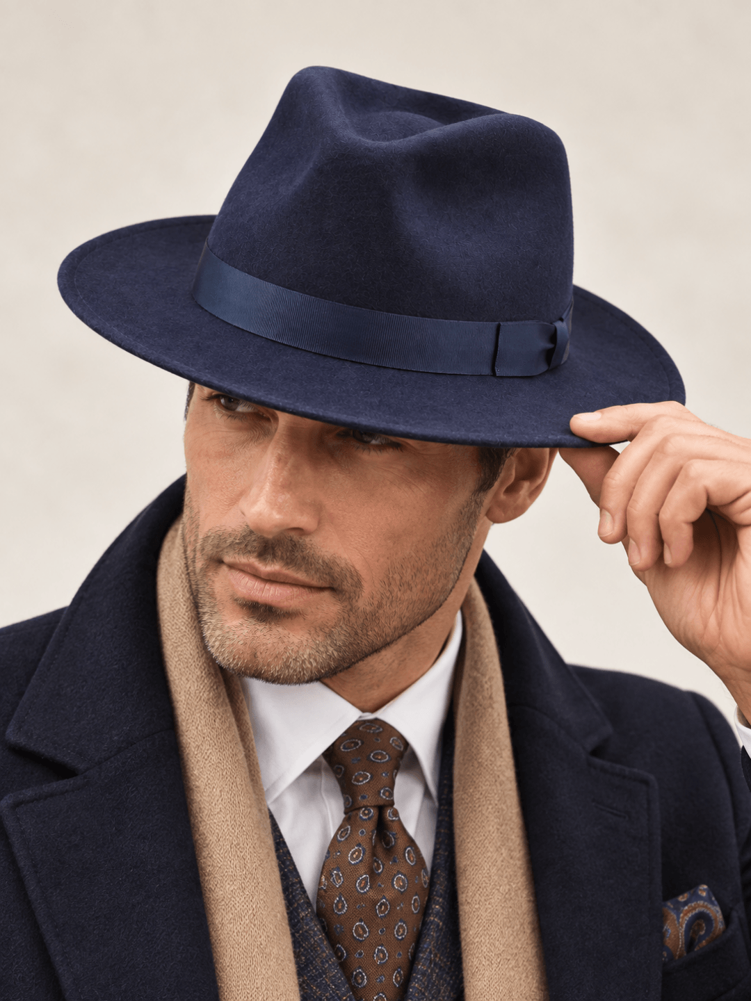 Canissi férfi fedora kalap - sötétkék