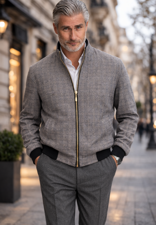 Sebastian heritage jacket - szürke kockás